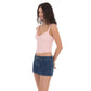 Denim Mini Skort in Blue