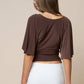 Plunging Short Sleeve Fitted Top