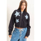 Star Patch Zip-Up Hoodie