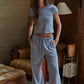 Knit Striped Flare Pants