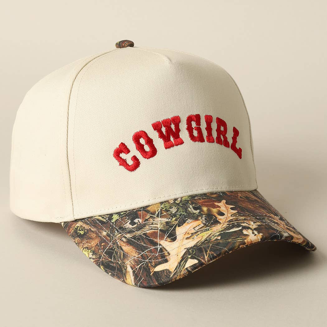 COWGIRL Embroidery Camo Two-Tone Cap