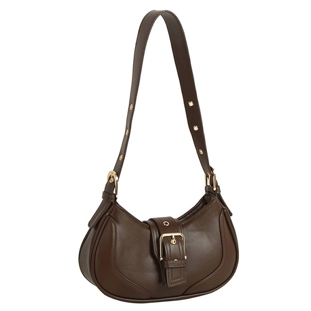 Buckle Crescent Shoulder Bag