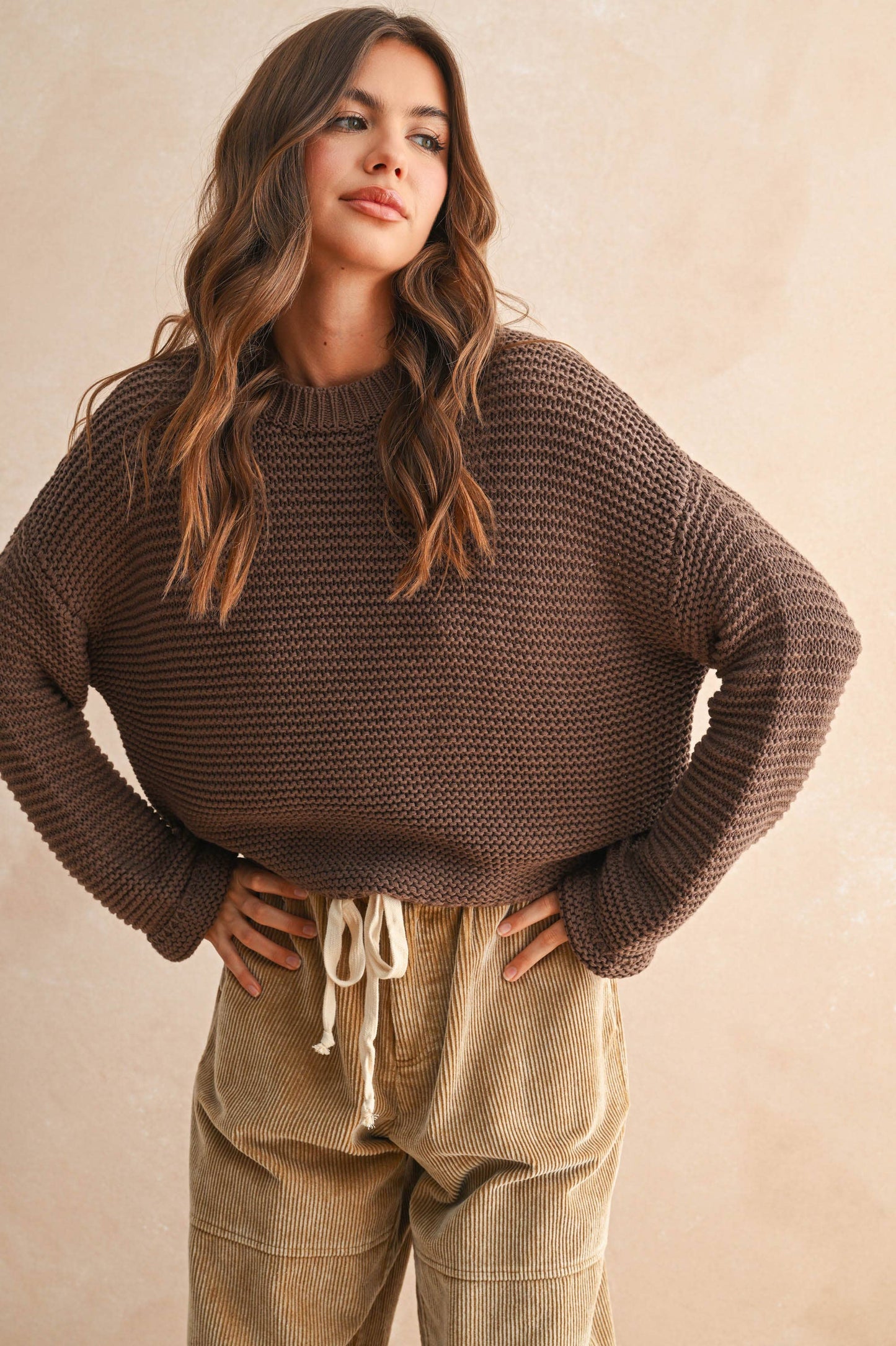 Round Neck Knit Sweater