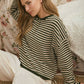 Henley Striped Sweater