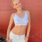 Cherry Print Lace Crop Top