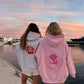 Pearl Grey Hibiscus Flowers Hoodie