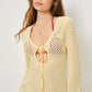 Yellow Crochet Knit Mini Dress