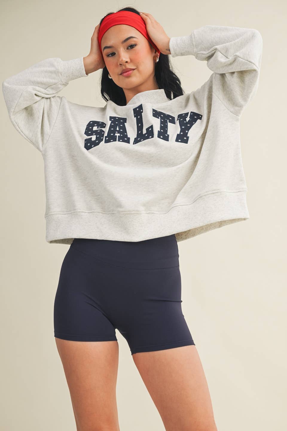 Salty Stars Oversized Mock Neck Sweatshirt