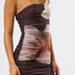 Ruffled Tube Ruched Mini Dress