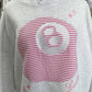 Pearl Grey Lucky You 8 Ball Embroider Hoodie