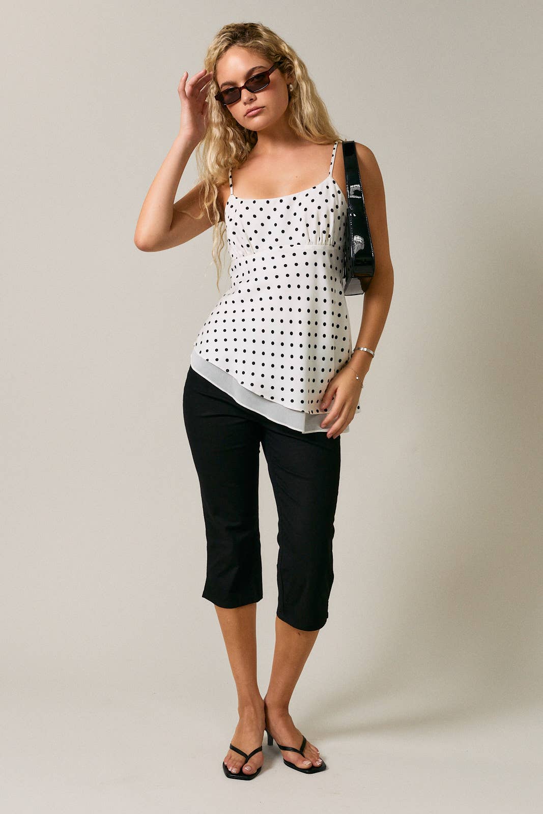 Polka Dot Asymmetrical Top