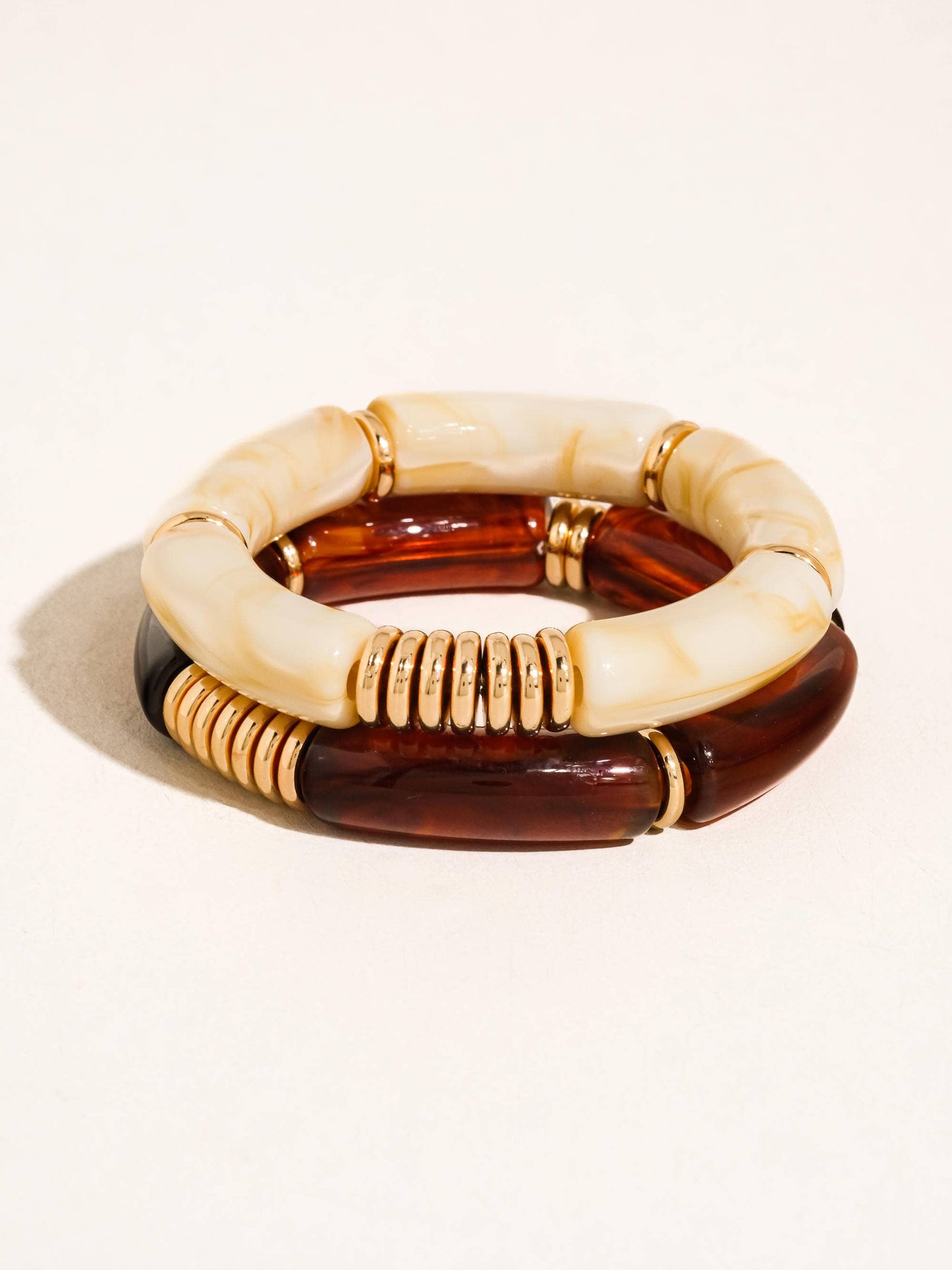 Cove 18K Gold Non-Tarnish Chunky Bangle Set