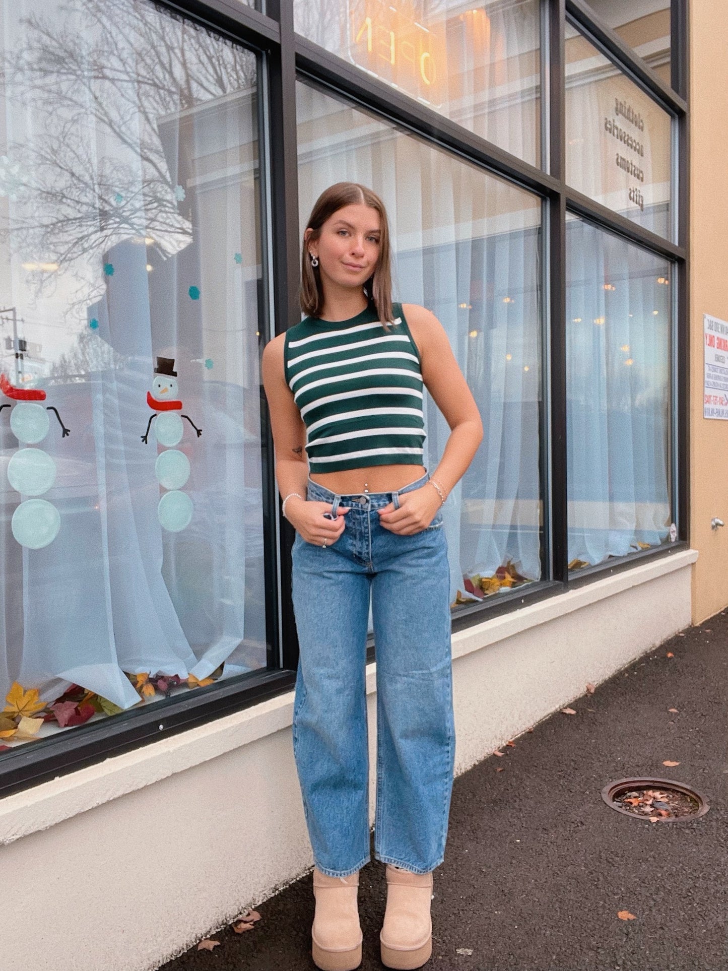 Stripe Sleeveless Top