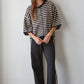 Knit Sweater Striped Quarter Sleeve Cardigan