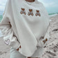 Teddy Bear Embroider Sweatshirt: Seashell Ivory