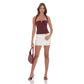 Halter Pinstripe Top In Burgundy