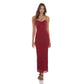 Lace Contour Maxi Dress in Red