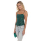 Embroidered Sequin Open back Top in Green