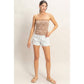 Strapless Jacquard Top