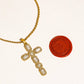 Belrose 18K Gold Non-Tarnish CZ Cross Necklace
