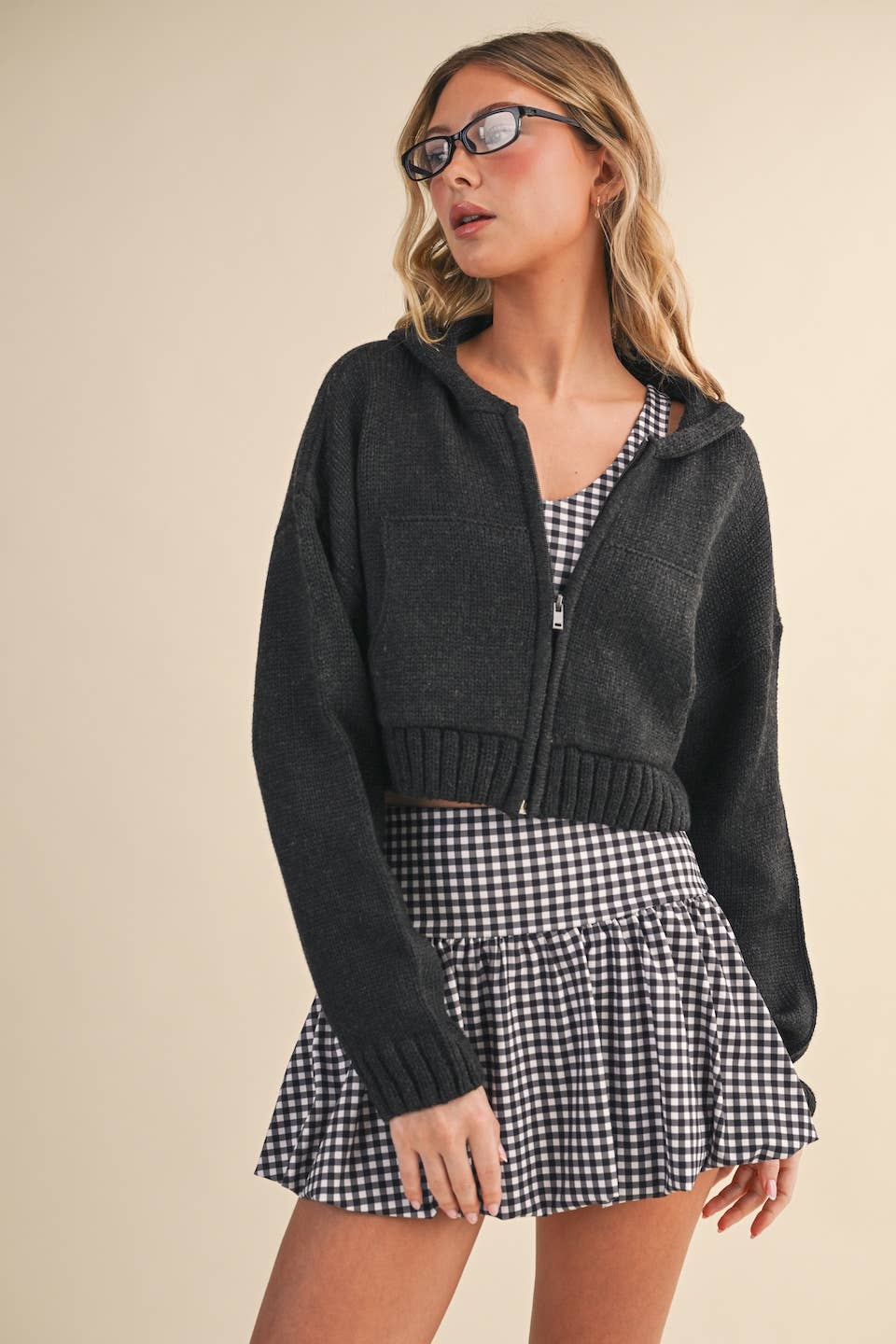 Kat Knit Zip Up Hoodie Sweater