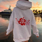 Pearl Grey Hibiscus Flowers Hoodie