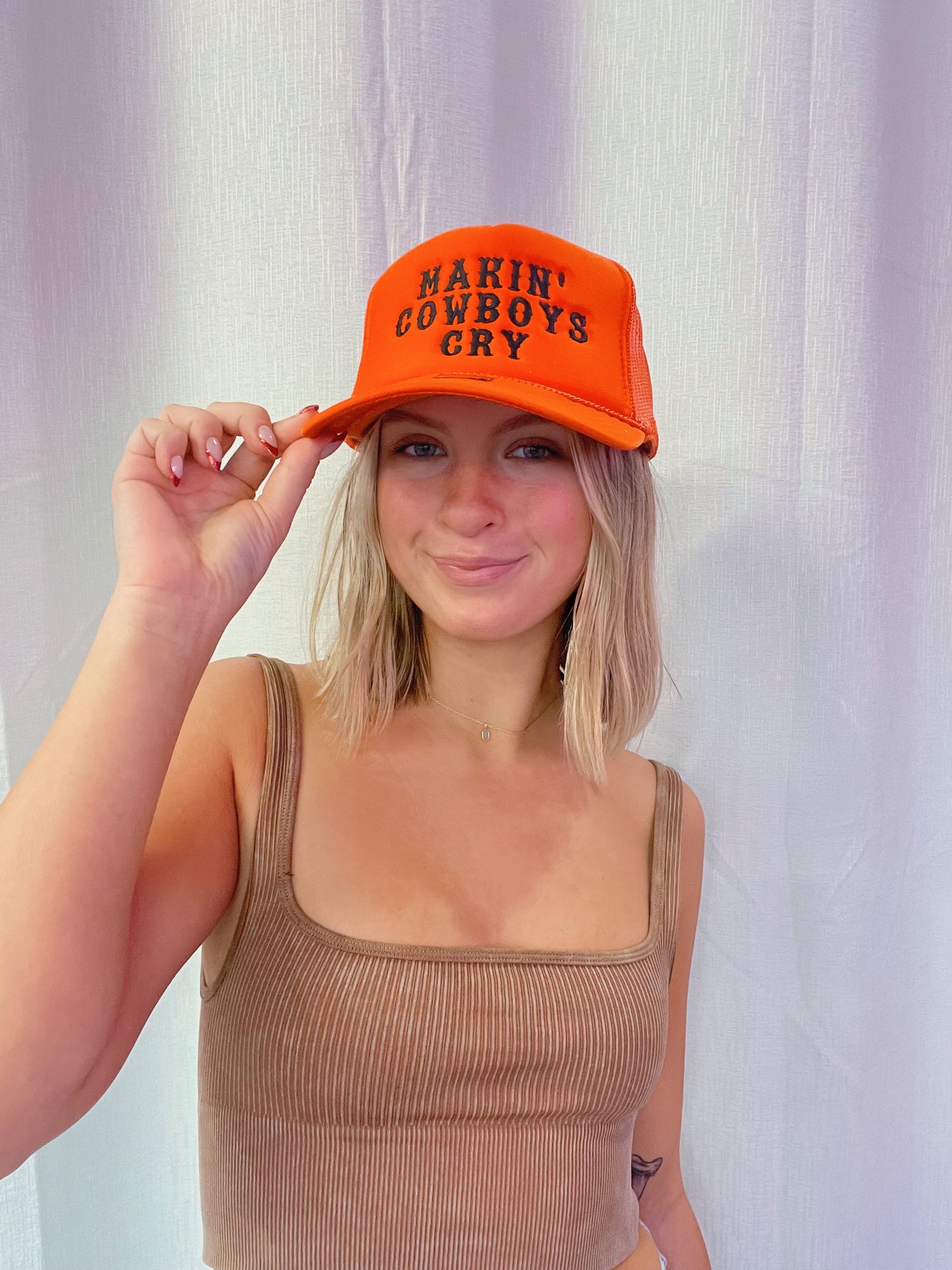 Cowboy's Cry-Orange Trucker Hat