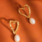 Laura 18K Non-Tarnish Classic Heart Pearl Earring