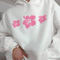 Ivory Hibiscus Flower Hoodie