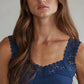 Knit Seamless Ribbed Tank Top with Lace Trim
