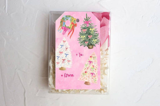 Bow tree gift tag set, ribbon, Christmas, gift wrap supplies