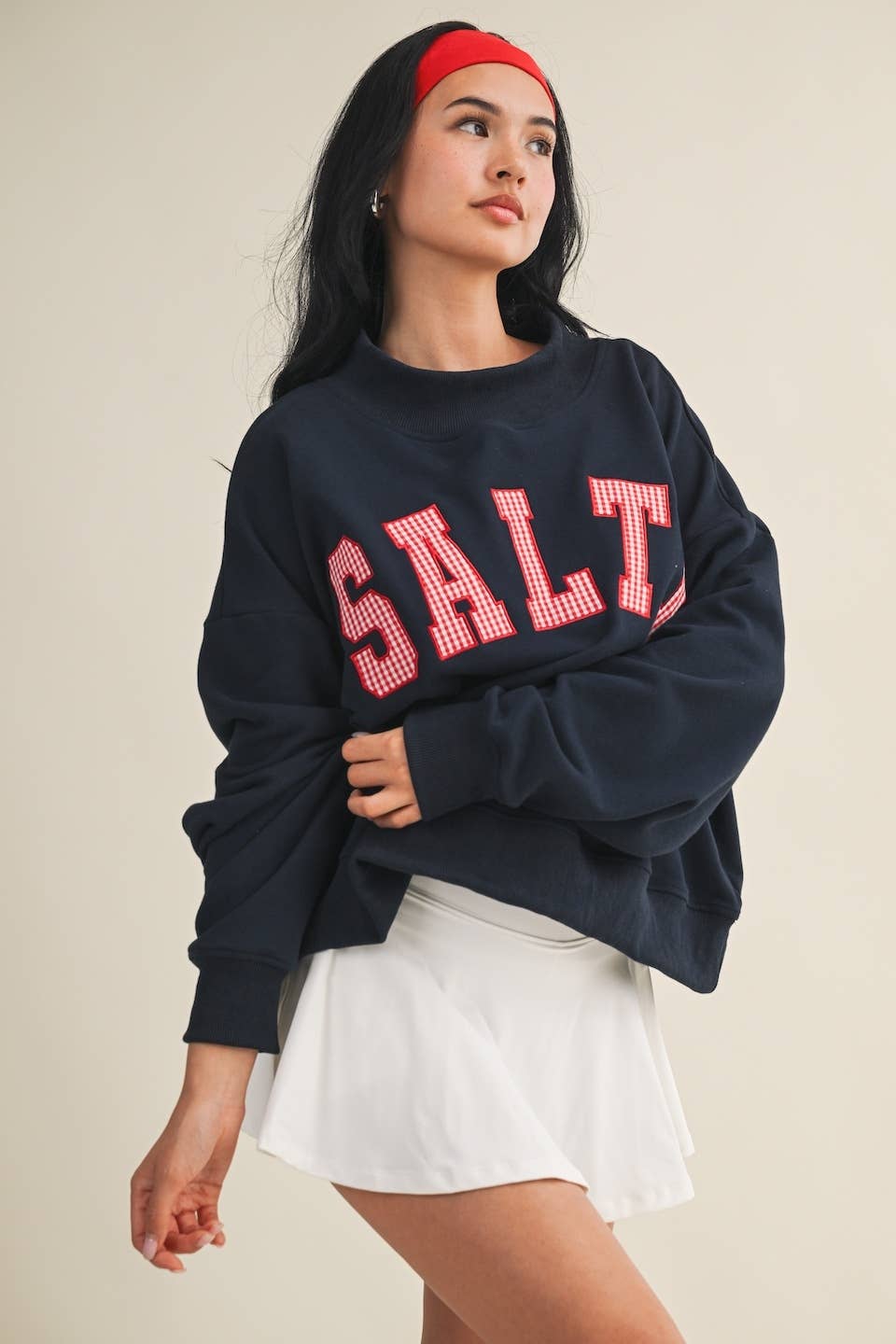 Salty Oversized Mock Neck Sweatshirt
