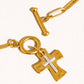 Royale 18K Gold Vintage Cross Small Chain Necklace