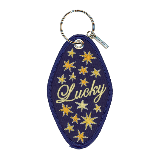 Lucky Star Embroidered Keychain