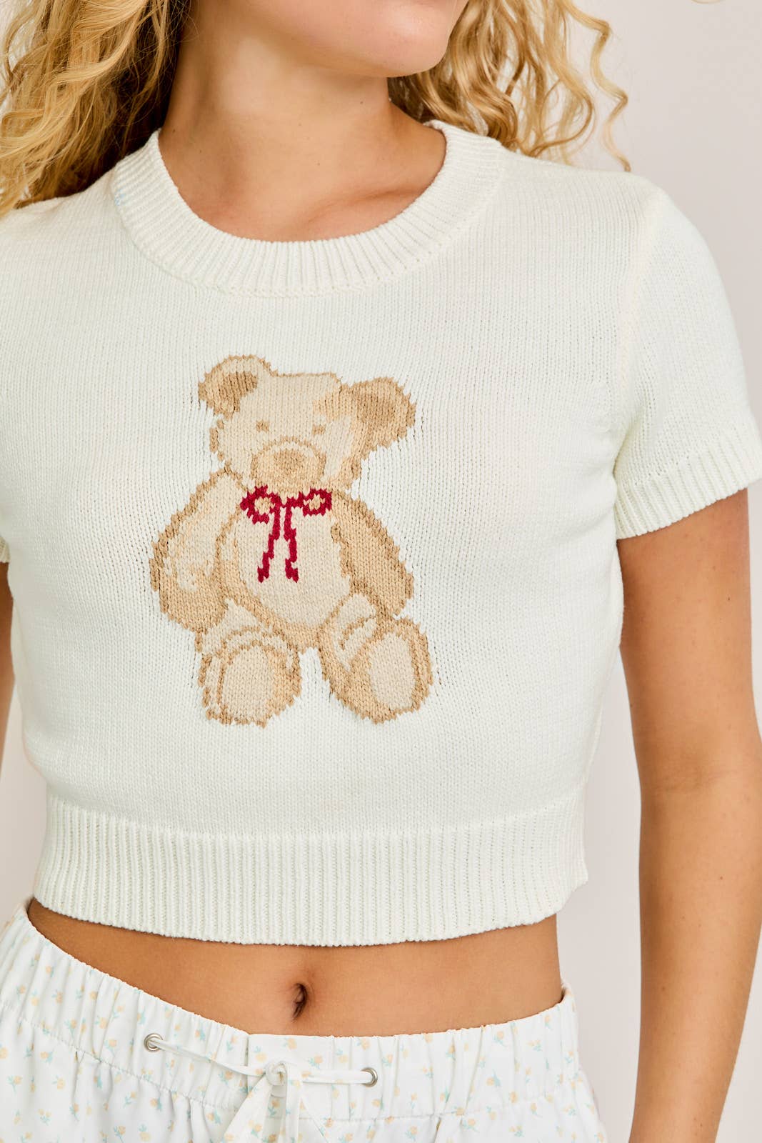 Short Sleeve Teddy Bear Top