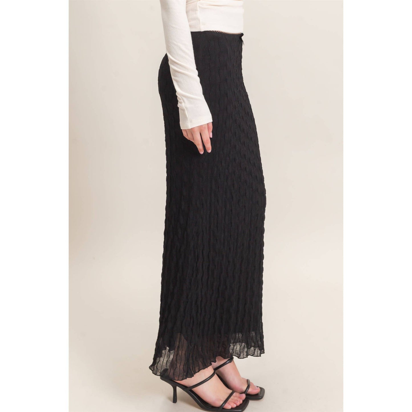 Textured Maxi Skirt