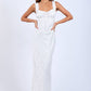 Satin Ruched Bust Sleeveless Open Back
