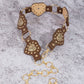 Filigree Heart Faux Leather Panels Chain Belt