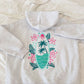 Pearl Grey Surfing The Waves Embroider Hoodie