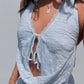 Floral Lace Ruffle Open Back