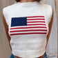 Flag Cropped Sweater Vest