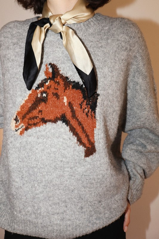 Grey Horse Sweater