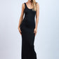 V-Shape Twisted Open Back With Slit Dress