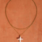 Aurise 18K Gold Non-Tarnish Freshwater Pearl Cross Necklace