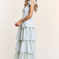 Floral Print Tiered Midi Dress