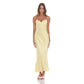Satin Back Tie Maxi Dress in Yellow