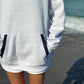 Pearl Grey Navy Blue Polka Dot Hoodie