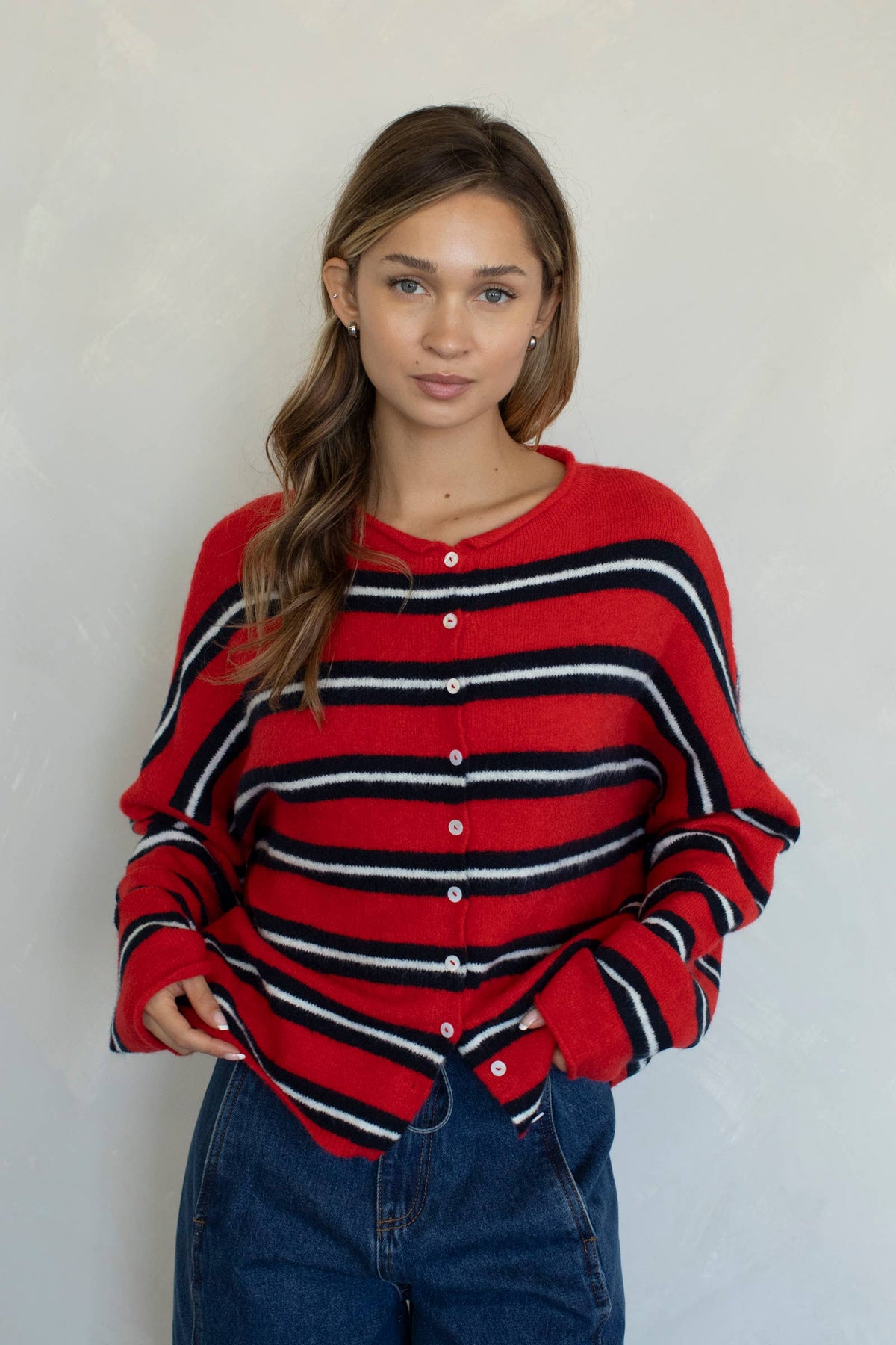 Piper Cardigan - Varsity Stripe