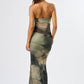 Mesh Tube Floral Maxi Dress