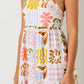 Abstract Floral Print Smocked Back Sundress